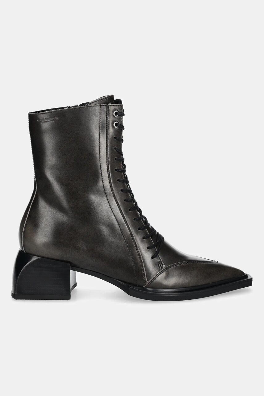 Шкіряні черевики Vagabond Shoemakers VIVIAN жіночі колір сірий каблук блок 5853-118-15