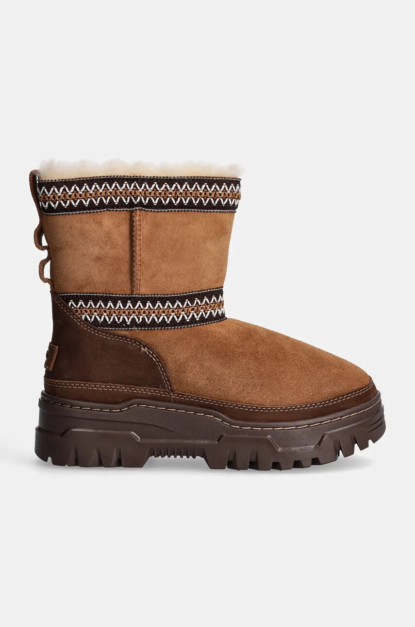 Замшеві чоботи UGG Classic Mini Trailgazer колір коричневий 1158322-CHE