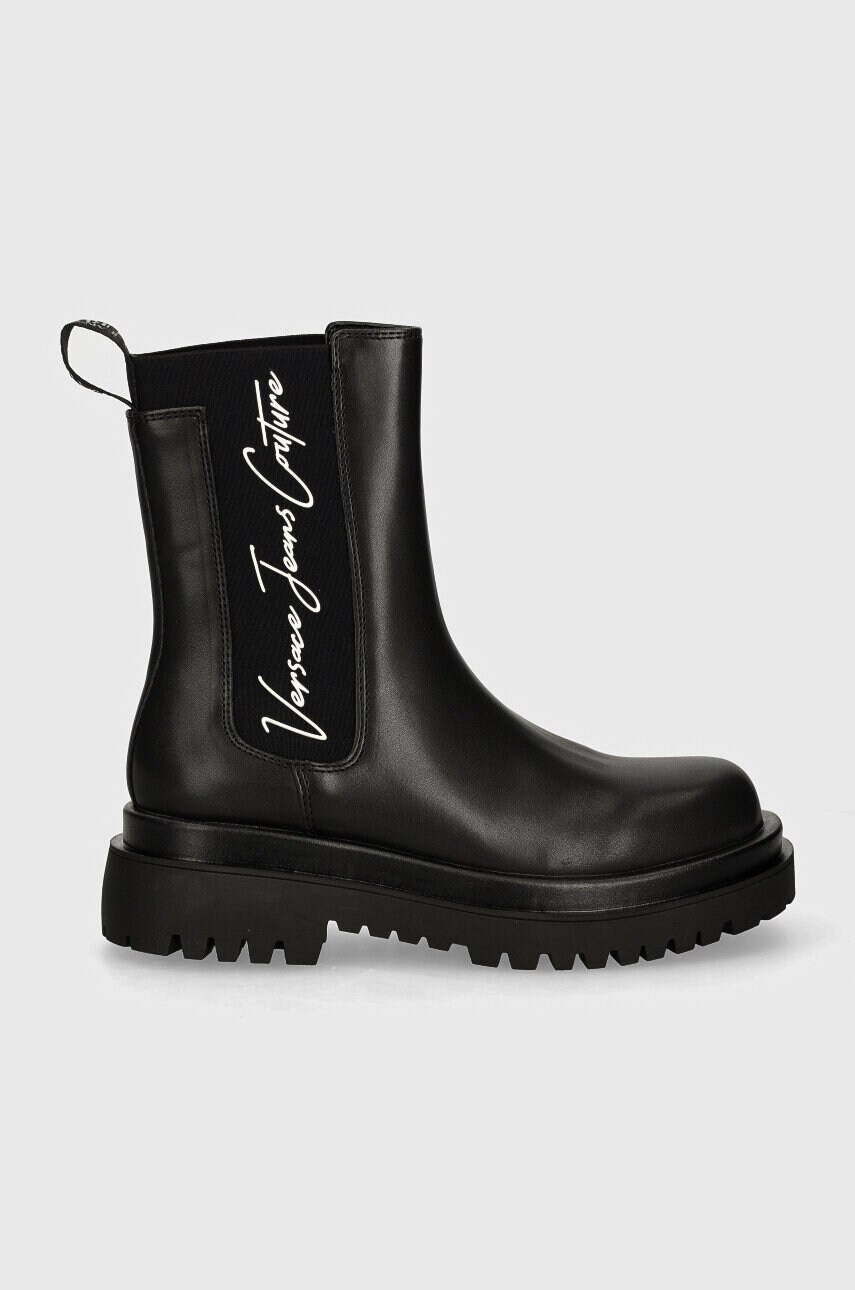 Черевики Versace Jeans Couture Drew жіночі колір чорний на платформі 77VA3S60 ZS868 899