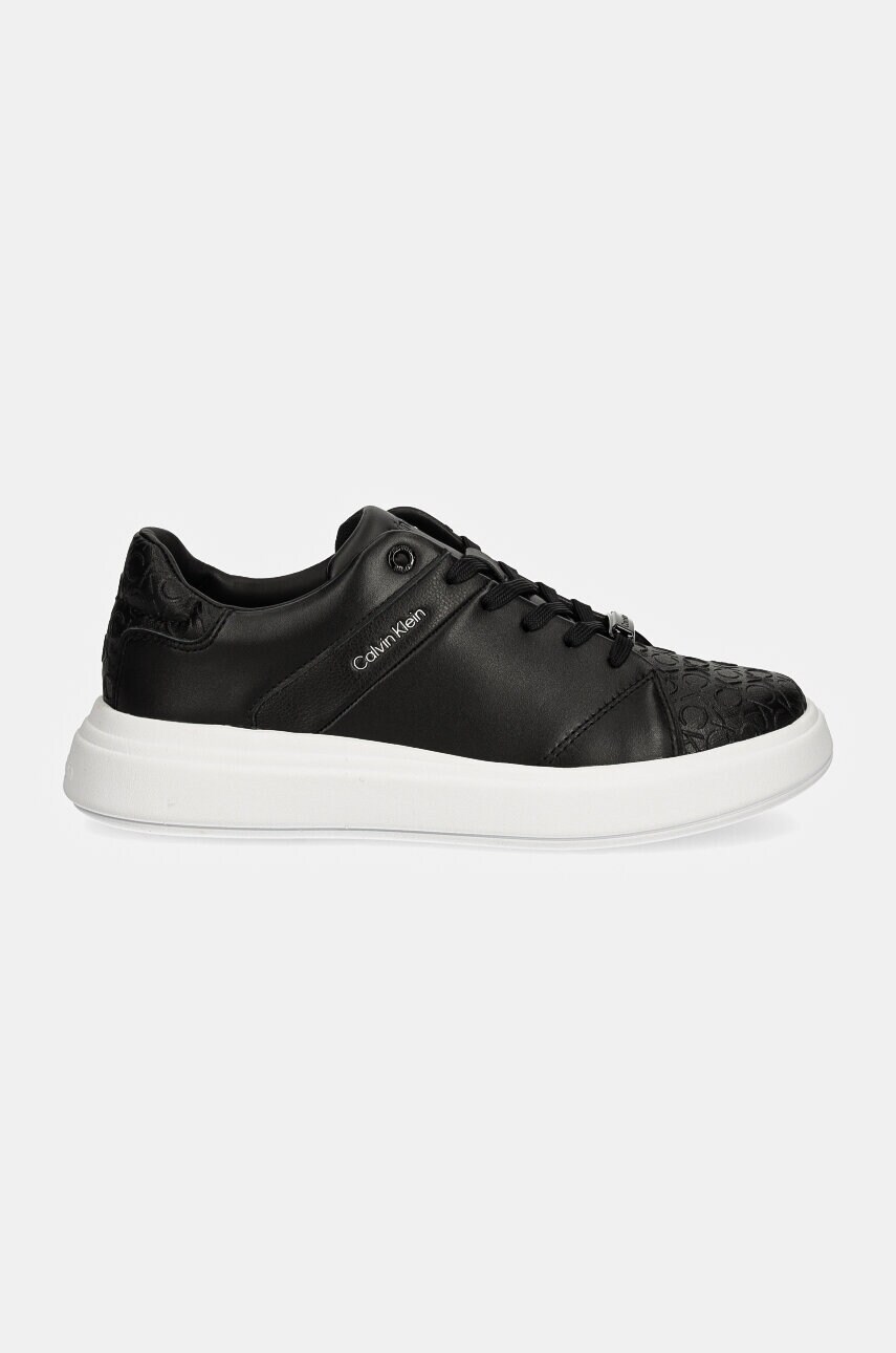 Черевики Calvin Klein CUPSOLE LACE UP MONO MIX жіночі колір чорний HW0HW02218