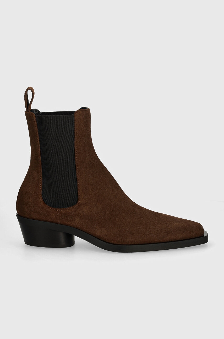 Замшеві черевики Proenza Schouler Bronco жіночі колір коричневий на плоскому ходу PS41030A