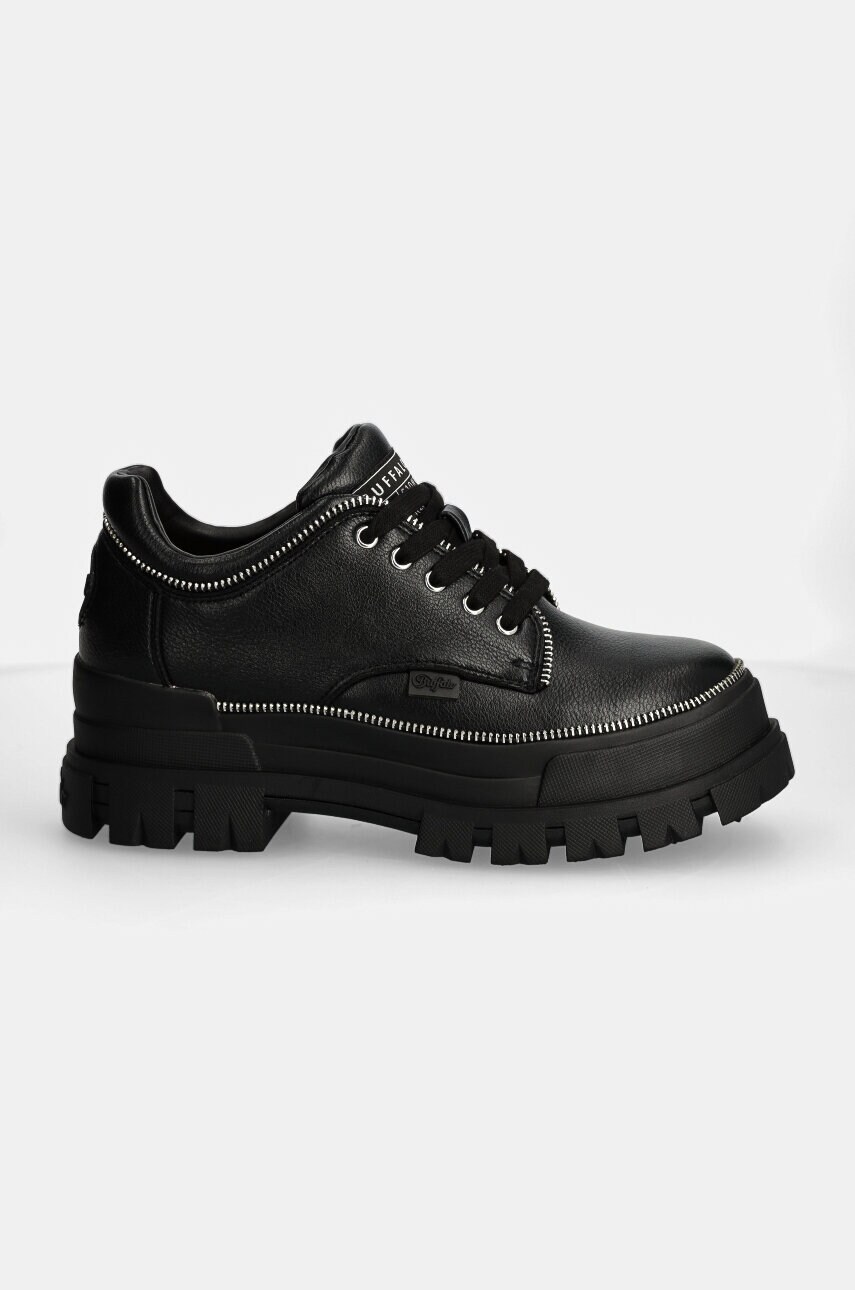 Туфлі Buffalo Aspha Cls Zip жіночі колір чорний на плоскому ходу 1622476-BLK