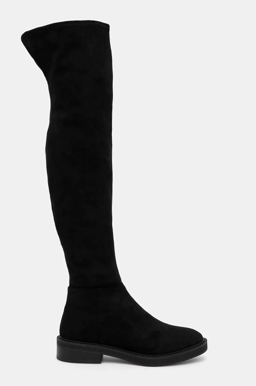 Чоботи Steve Madden Leza Boots жіночі колір чорний на плоскому ходу SM11003368