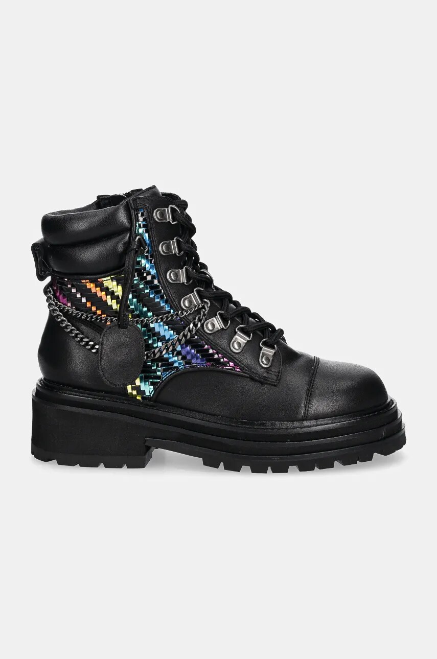 Шкіряні черевики Kurt Geiger London Chelsea Combat Boot жіночі колір чорний на платформі 3423805019