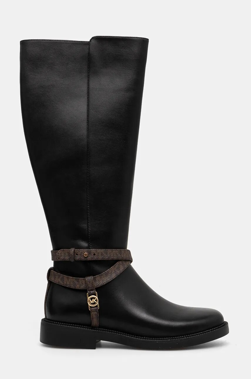 Чоботи MICHAEL Michael Kors Abigail жіночі колір чорний на плоскому ходу 40F4ABMB7L.007