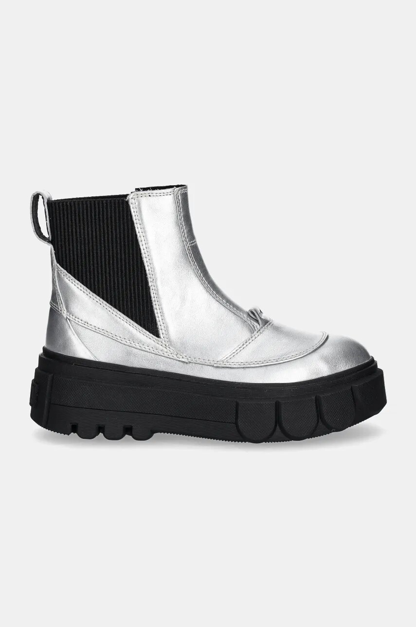 Шкіряні черевики Sorel CARIBOU X BOOT CHELSEA W жіночі колір срібний на платформі 2048441034