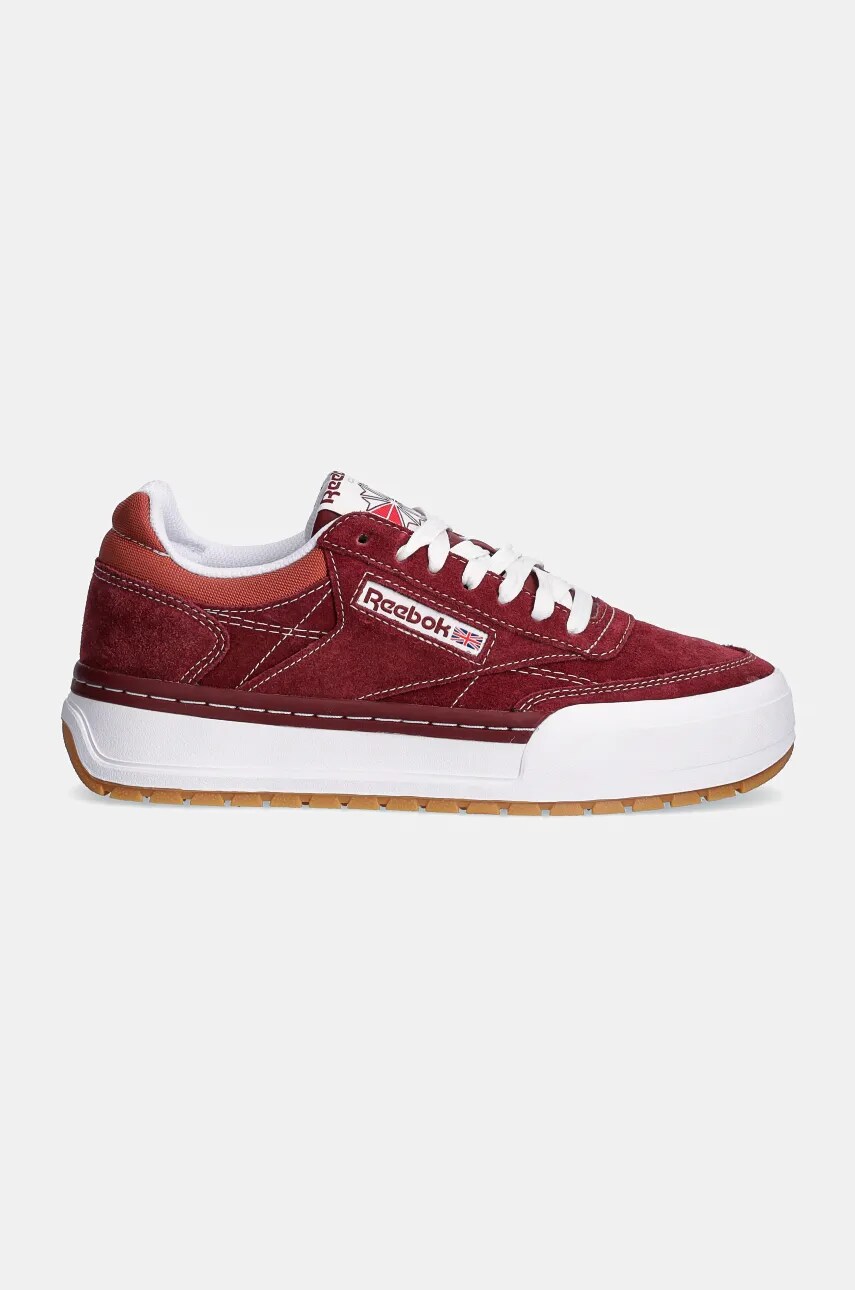 Замшеві кросівки Reebok Classic Club C Megacourt колір бордовий 100201244