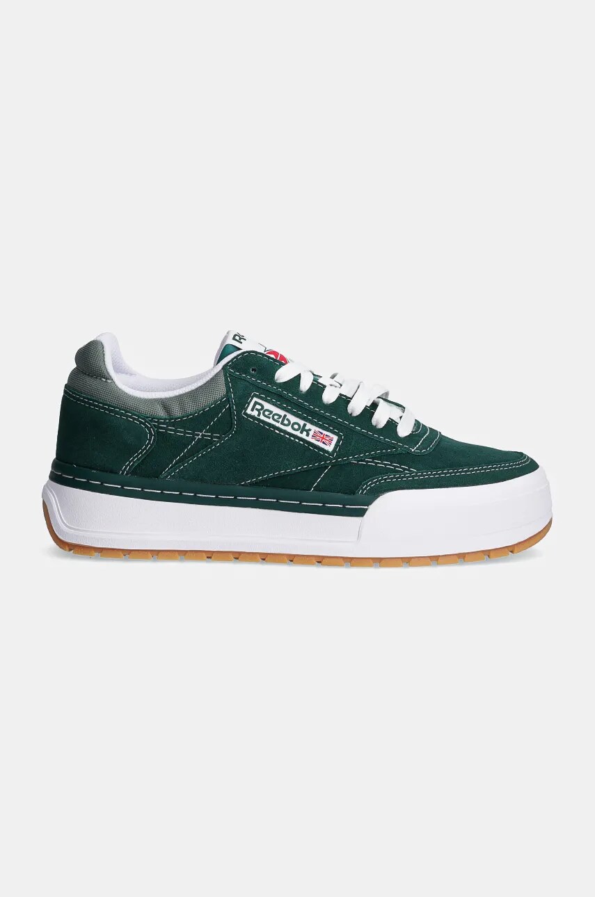 Замшеві кросівки Reebok Classic Club C Megacourt колір зелений 100201245