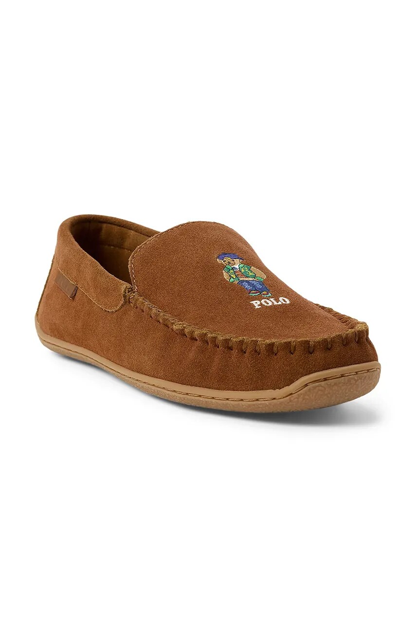 Замшеві тапки Polo Ralph Lauren Brenan Bear чоловічі колір коричневий 843955398002