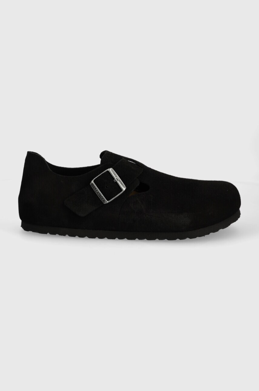 Замшеві туфлі Birkenstock London чоловічі колір чорний 1028103