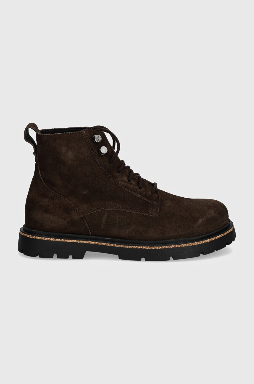 Замшеві кросівки Birkenstock Highwood Lace Mid чоловічі колір коричневий 1028931