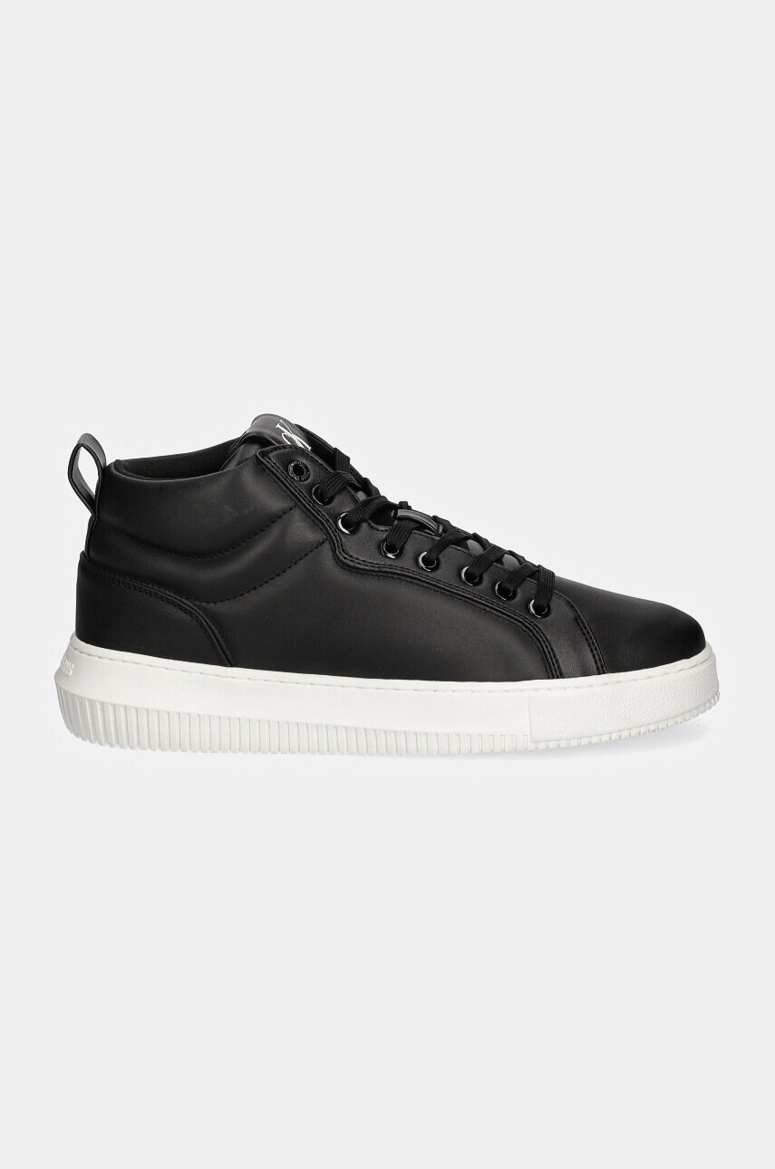 Шкіряні кросівки Calvin Klein Jeans CHUNKY CUPSOLE CLEAN HIGH колір чорний YM0YM01120