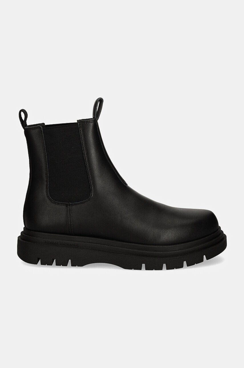 Шкіряні черевики Armani Exchange чоловічі колір чорний XUM019 XV874 00002