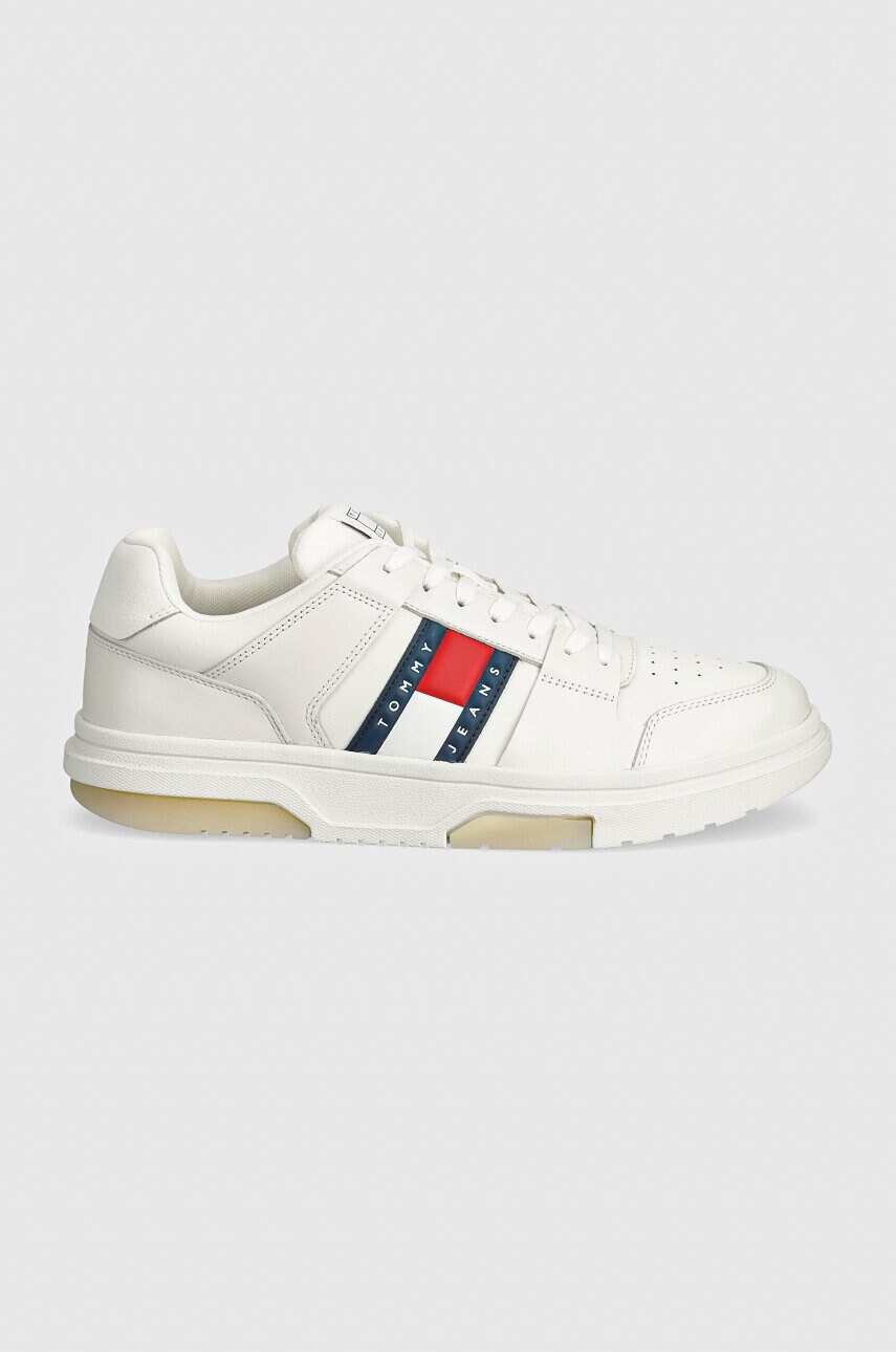 Шкіряні кросівки Tommy Jeans THE BROOKLYN LEATHER колір білий EM0EM01429