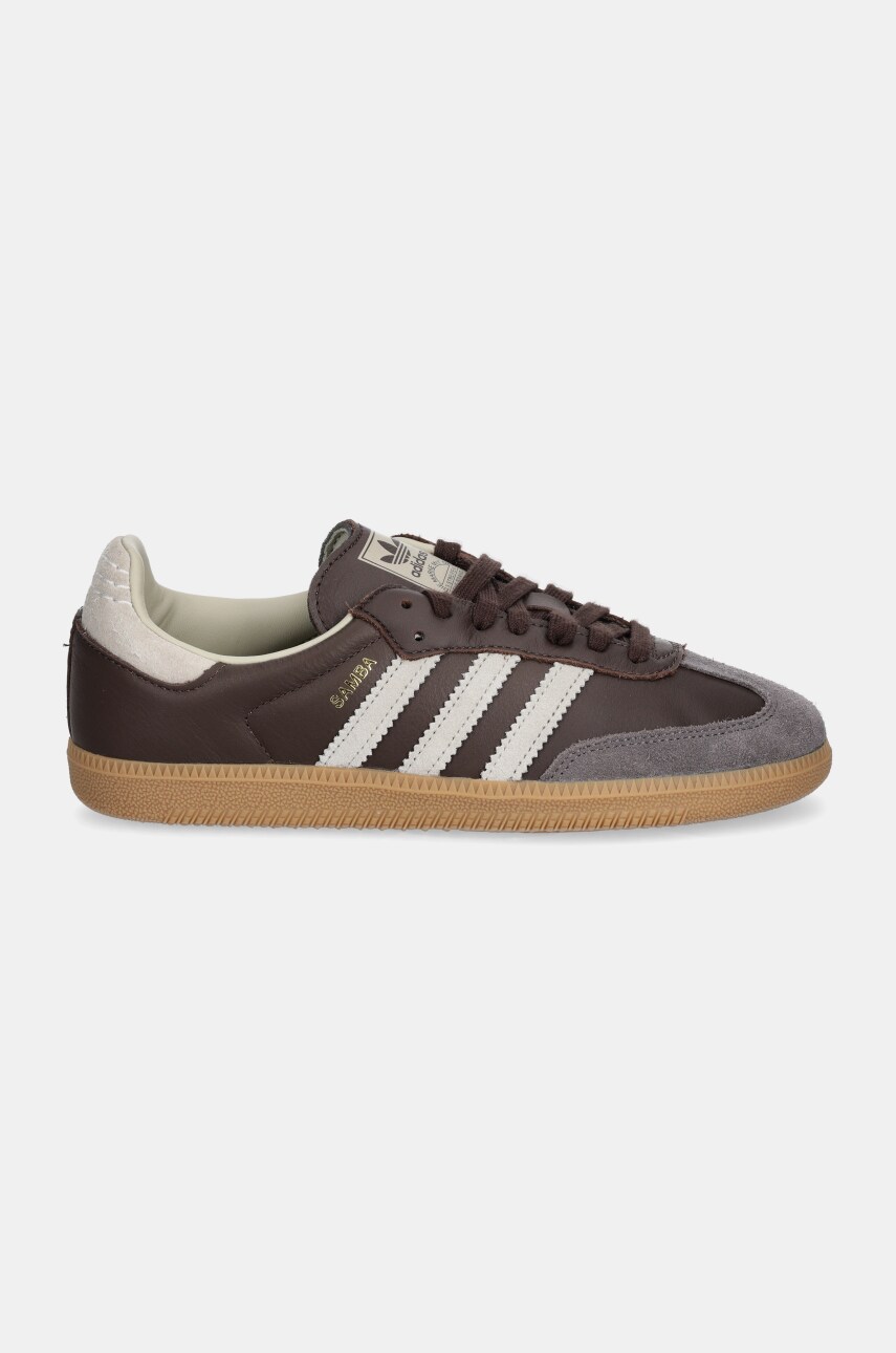 Шкіряні кросівки adidas Originals Samba OG колір коричневий ID1481