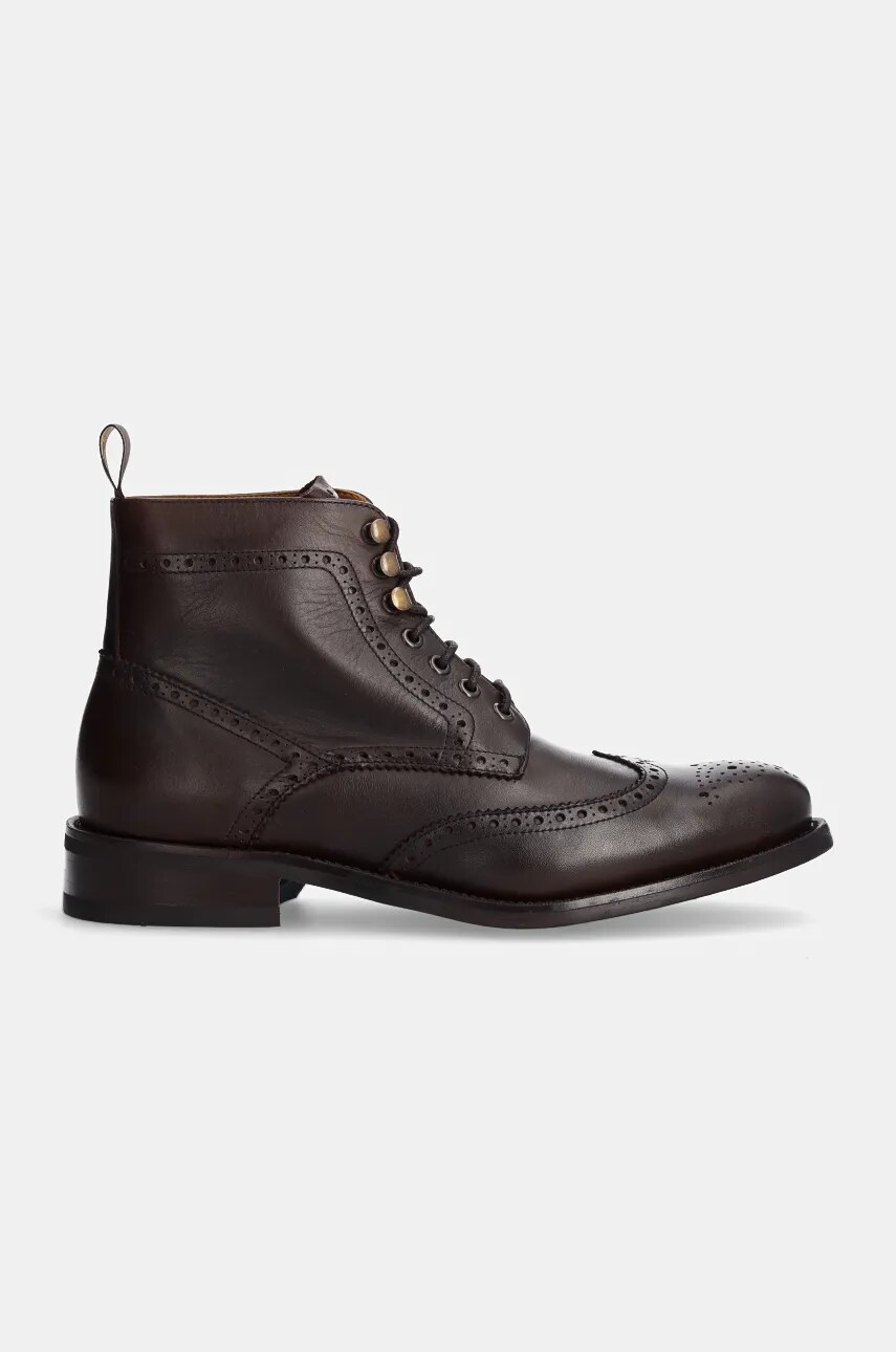 Шкіряні черевики Hackett London JAME BROGUEBOOT чоловічі колір коричневий HMS21425