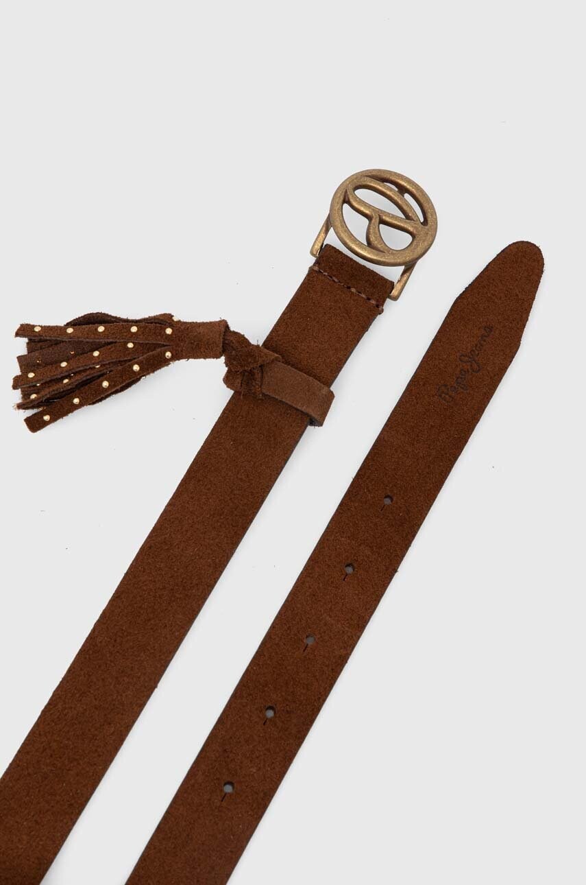 Замшевий ремінь Pepe Jeans ATHELEA BELT колір коричневий PL020858