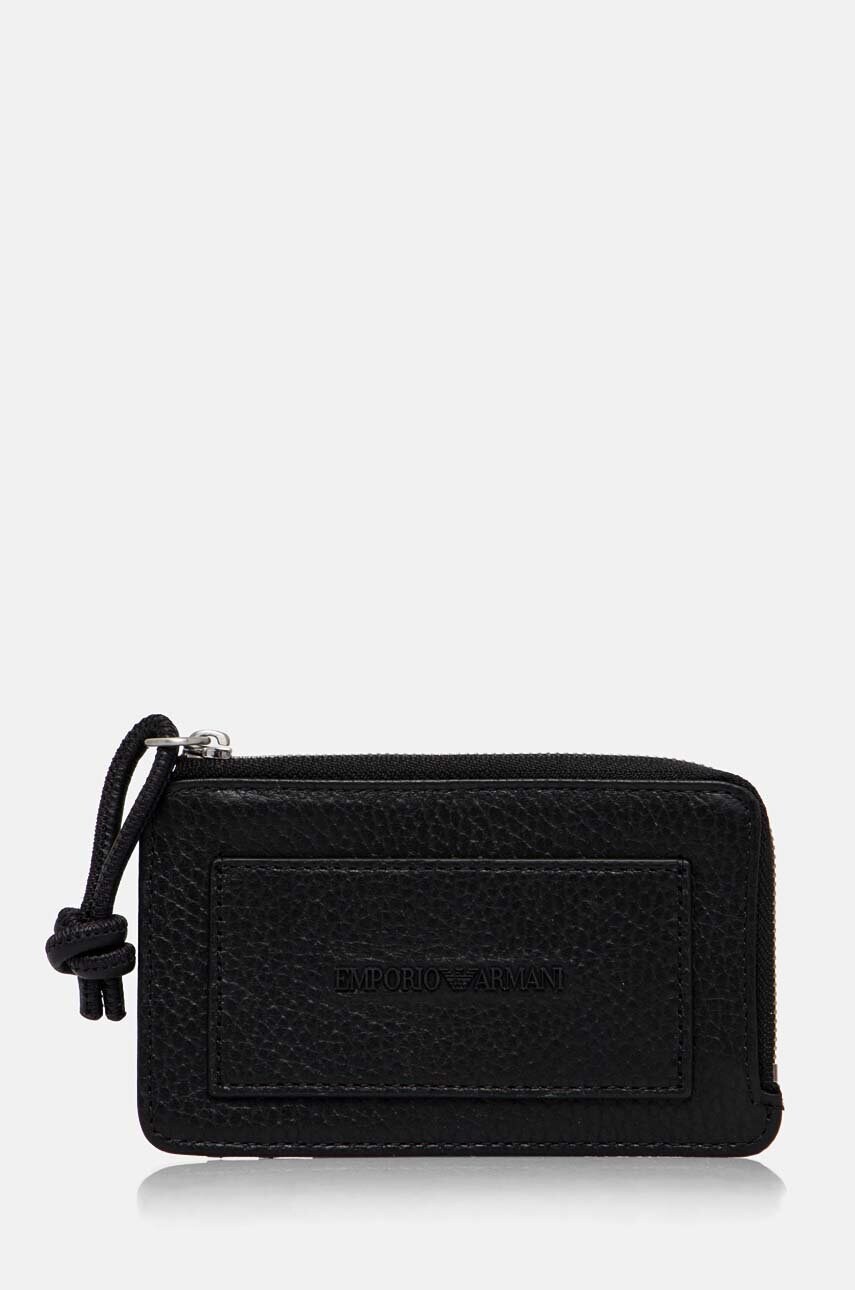 Гаманець та шкіряний ремінець Emporio Armani колір чорний Y4R603 Y068E