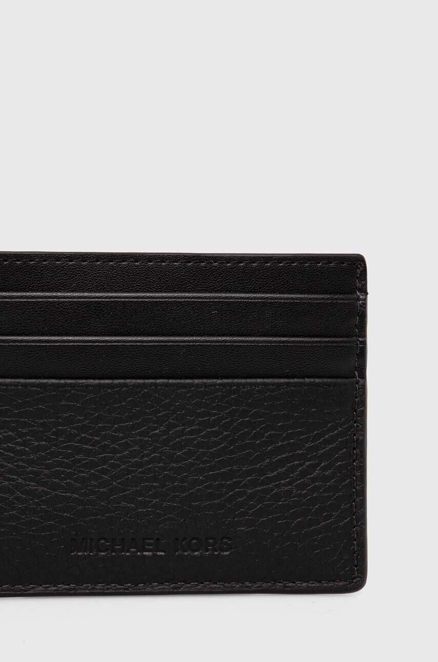 Шкіряний чохол на банківські карти Michael Kors колір чорний 39T4LHDD2O