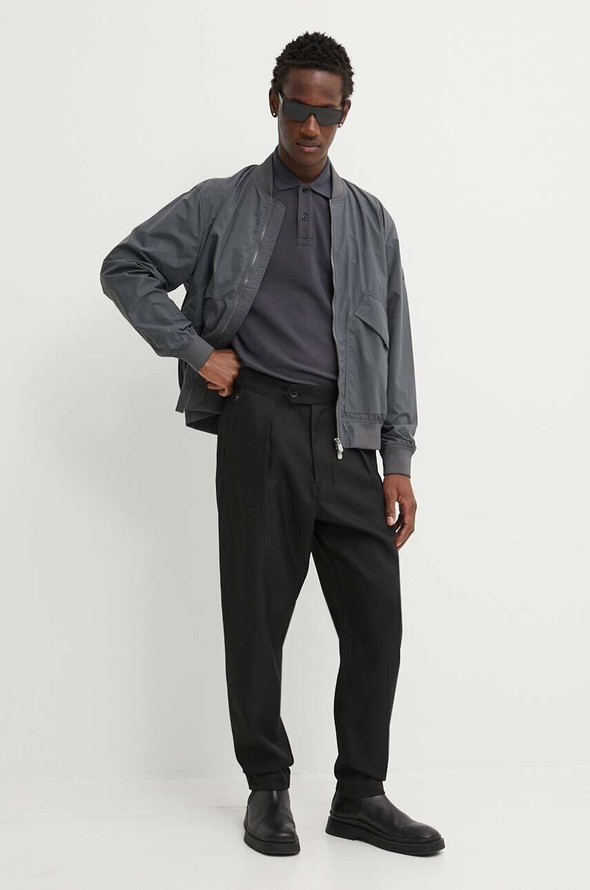 Бавовняне поло G-Star Raw колір сірий однотонне D22783-D287