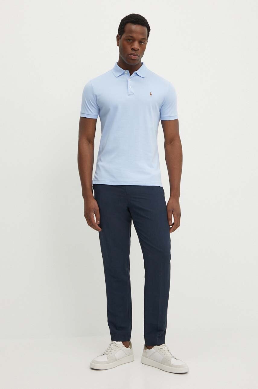 Бавовняне поло Polo Ralph Lauren однотонне 710713130