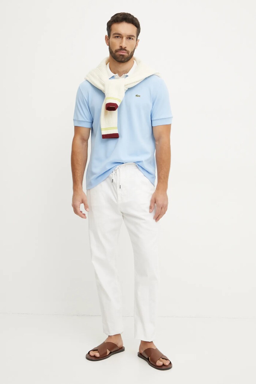 Бавовняне поло Lacoste однотонне PH3760