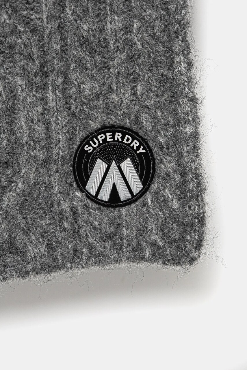 Шарф з шерстю Superdry колір сірий меланж W9310079A-C2Z