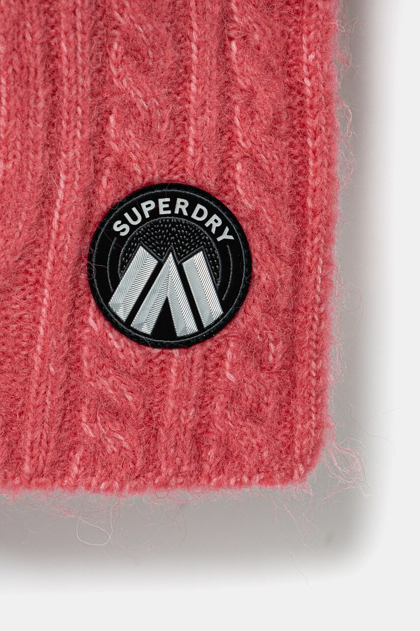 Шарф з домішкою вовни Superdry колір рожевий однотонний W9310079A-L6W