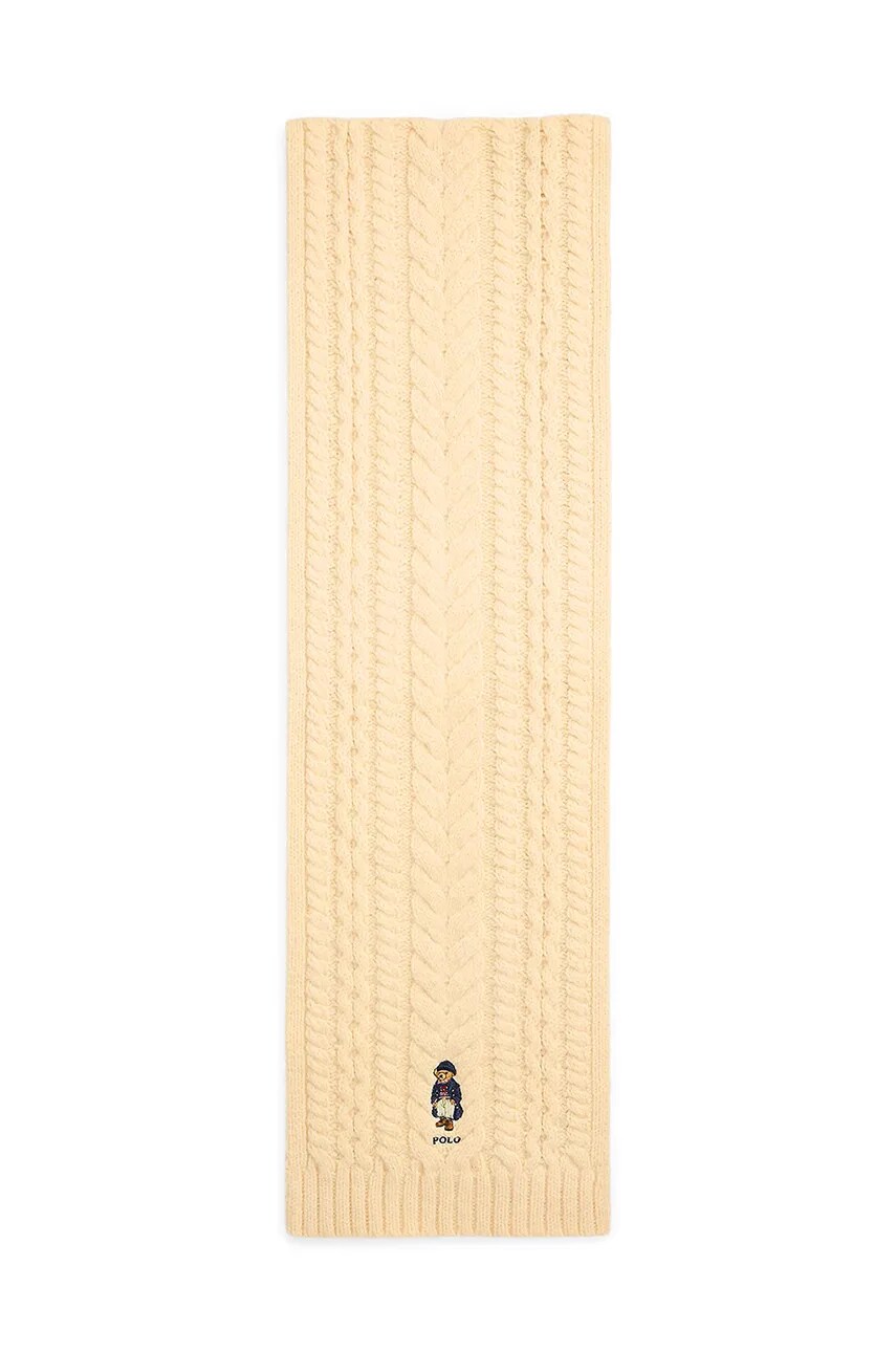 Вовняний шарф Polo Ralph Lauren колір бежевий однотонний 455961992