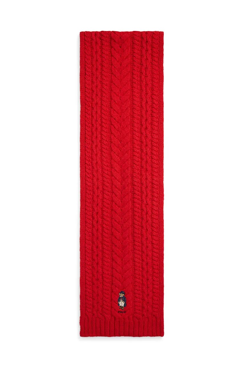 Вовняний шарф Polo Ralph Lauren колір червоний однотонний 455961992