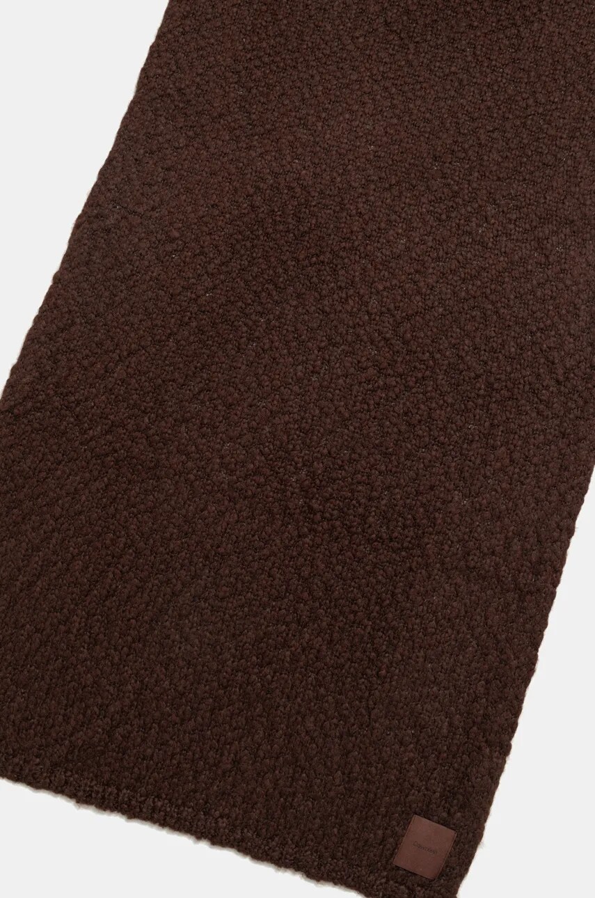 Шарф з домішкою вовни Calvin Klein колір коричневий однотонний K60K612612