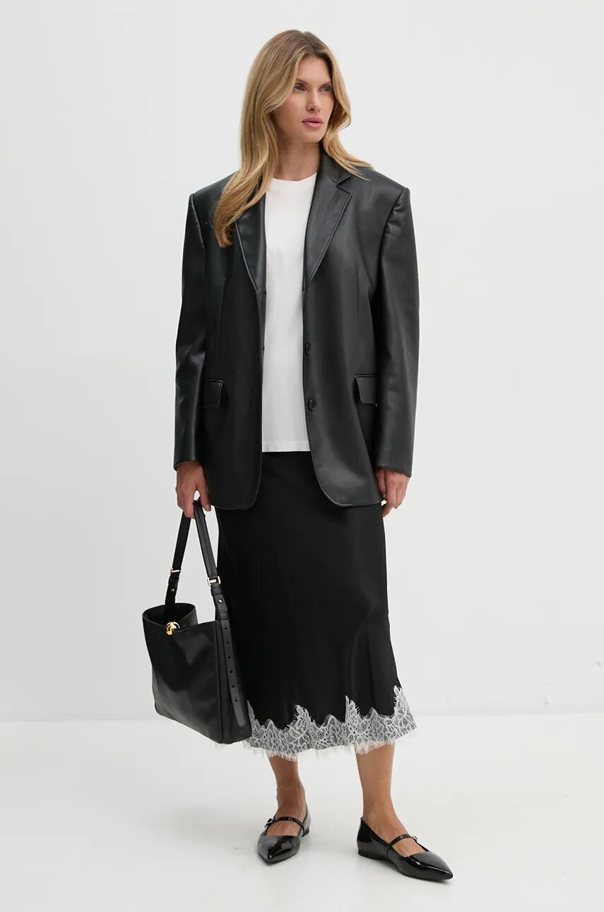 Спідниця Bruuns Bazaar BerriesBBJoanel skirt колір чорний maxi розкльошена BBW4032