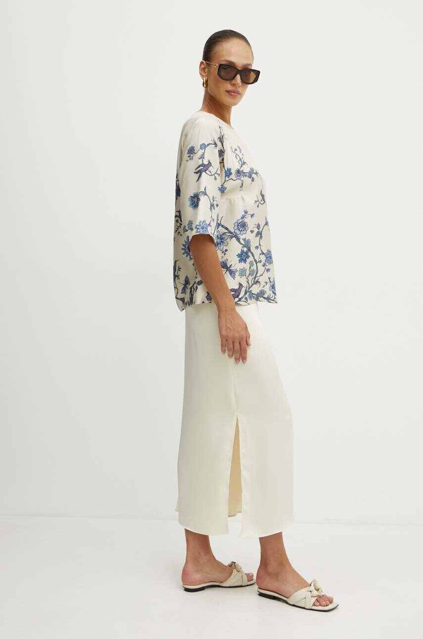 Спідниця Weekend Max Mara колір бежевий maxi розкльошена 2425106041600