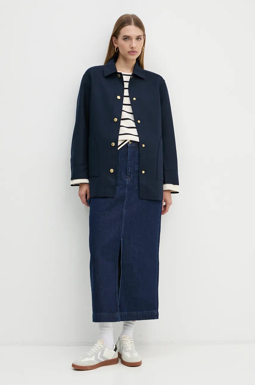 Джинсова спідниця Barbour колір синій maxi пряма LSK0104