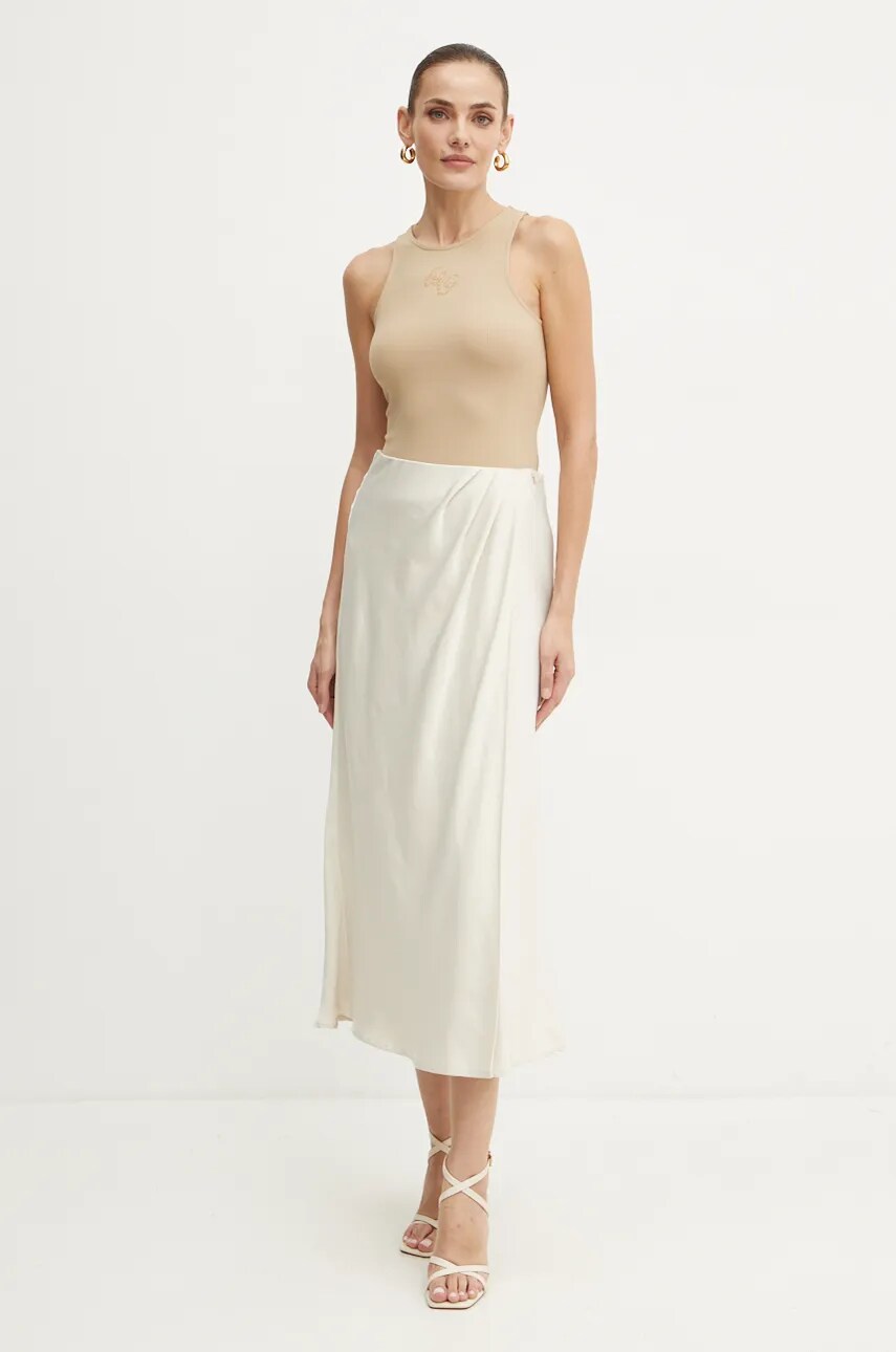 Спідниця Guess ANASTASIA колір бежевий midi пряма W4BD56 WGIG2