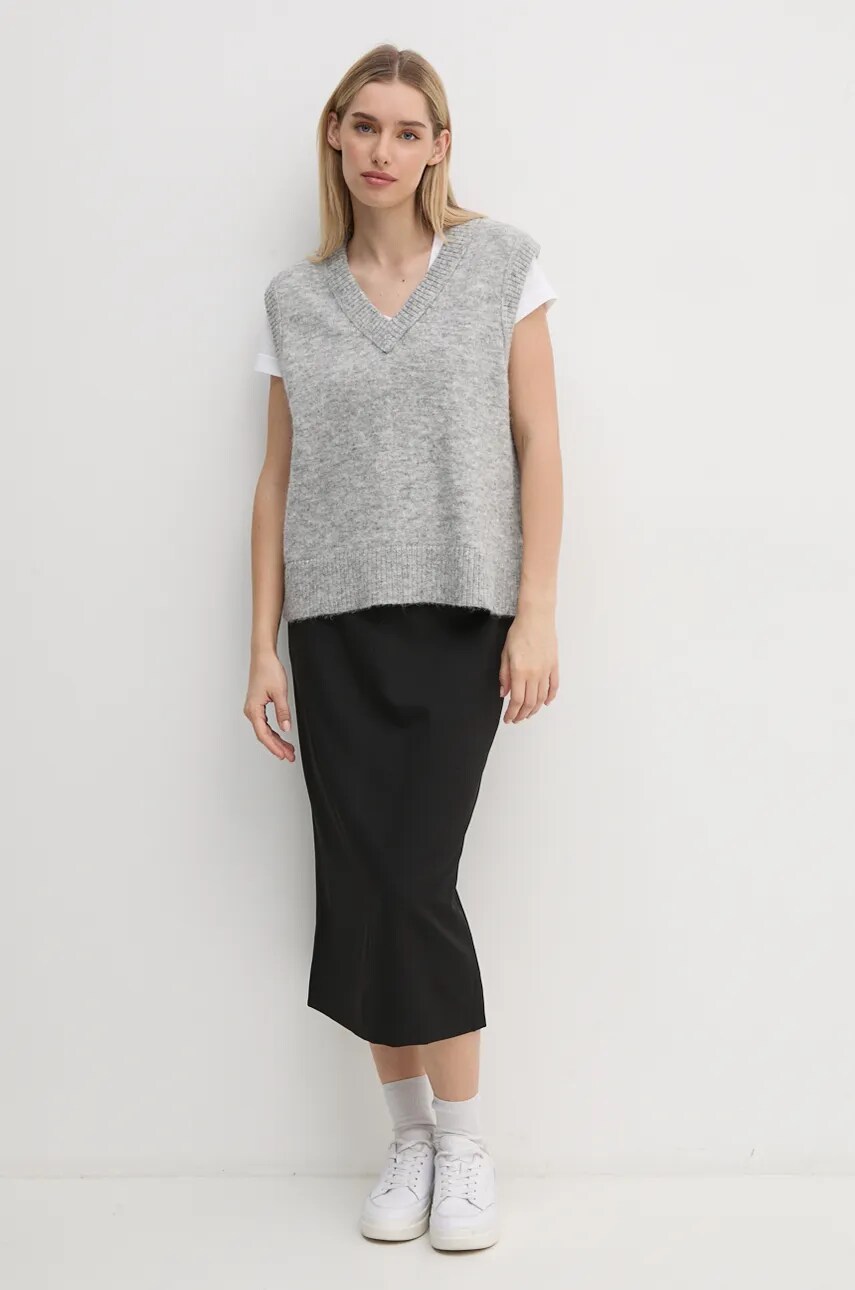 Спідниця Calvin Klein колір чорний midi пряма 00040WL674