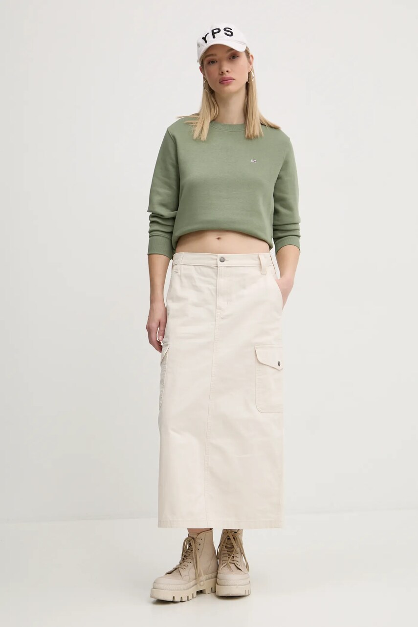 Бавовняна спідниця Dickies DUCK CANVAS колір сірий midi розкльошена DK0A4Z2R