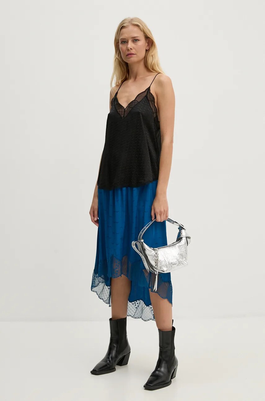 Шовкова спідниця ZADIG&VOLTAIRE midi розкльошена WWSK00374