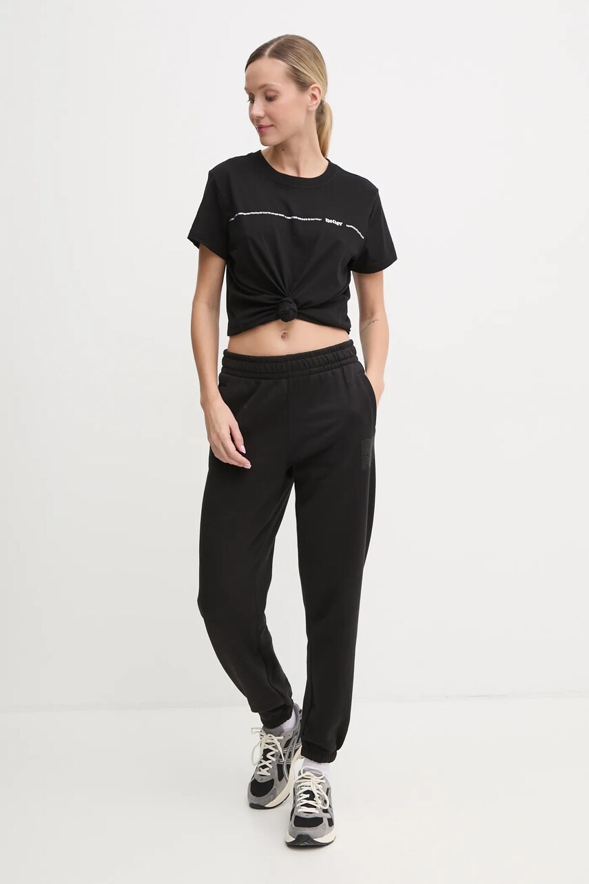 Спортивні штани Dkny колір чорний меланж DP4P3526