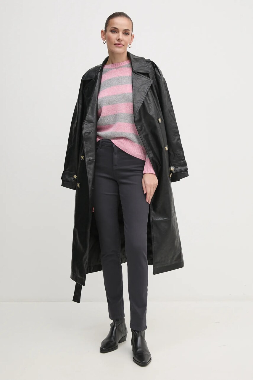 Штани Barbour жіночі колір сірий облягаючі середня посадка LTR0158