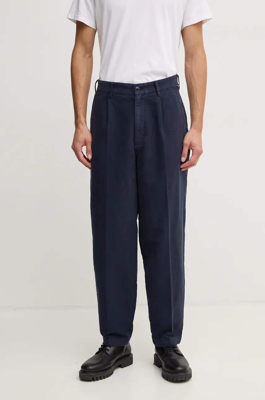 Бавовняні штани Barbour колір синій фасон chinos MTR0749