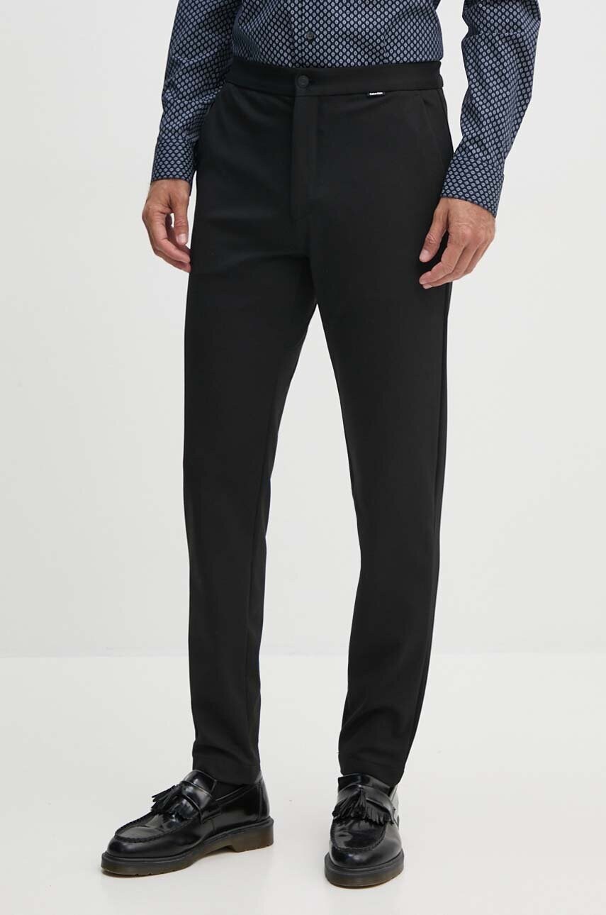Штани Calvin Klein чоловічі колір чорний облягаючі K10K113647