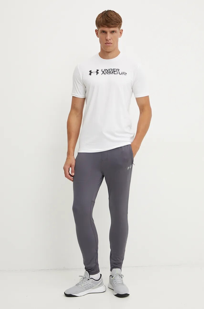 Штани для тренувань Under Armour Vanish Cold Weather колір сірий з принтом 1387795