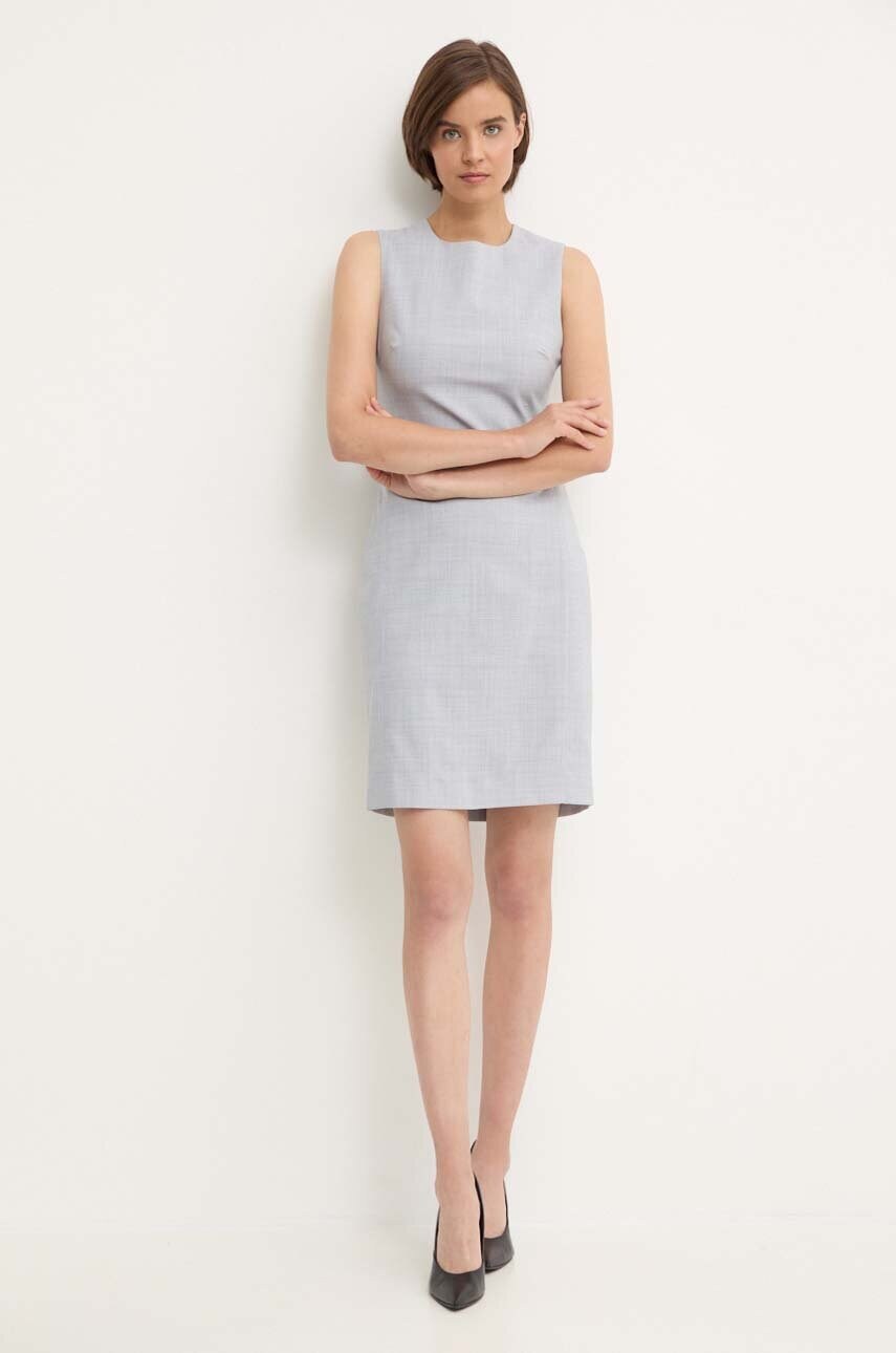 Вовняна сукня Calvin Klein колір сірий mini облягаюча K20K207577