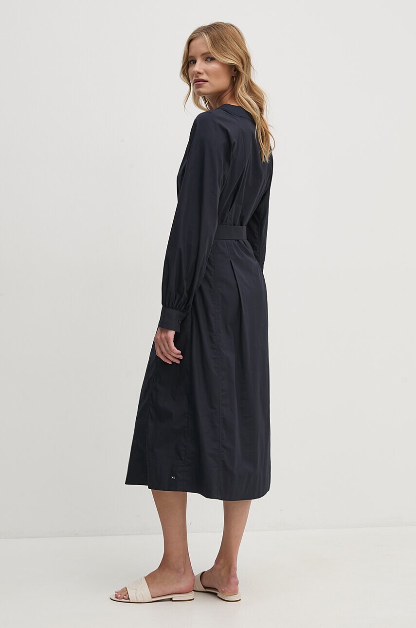 Бавовняна сукня Tommy Hilfiger колір синій midi розкльошена WW0WW42307