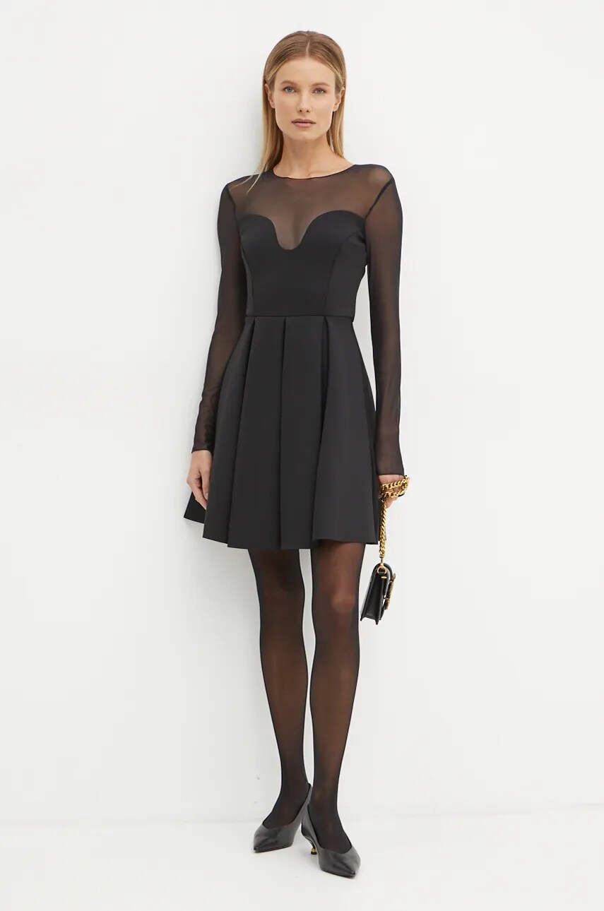 Сукня Pinko колір чорний mini розкльошена 103843 A208
