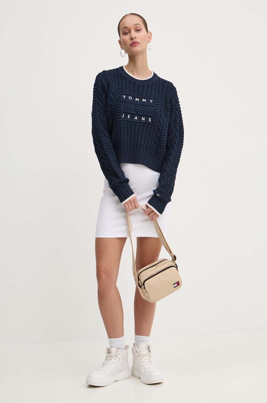 Сукня Tommy Jeans колір білий mini облягаюча DW0DW18461