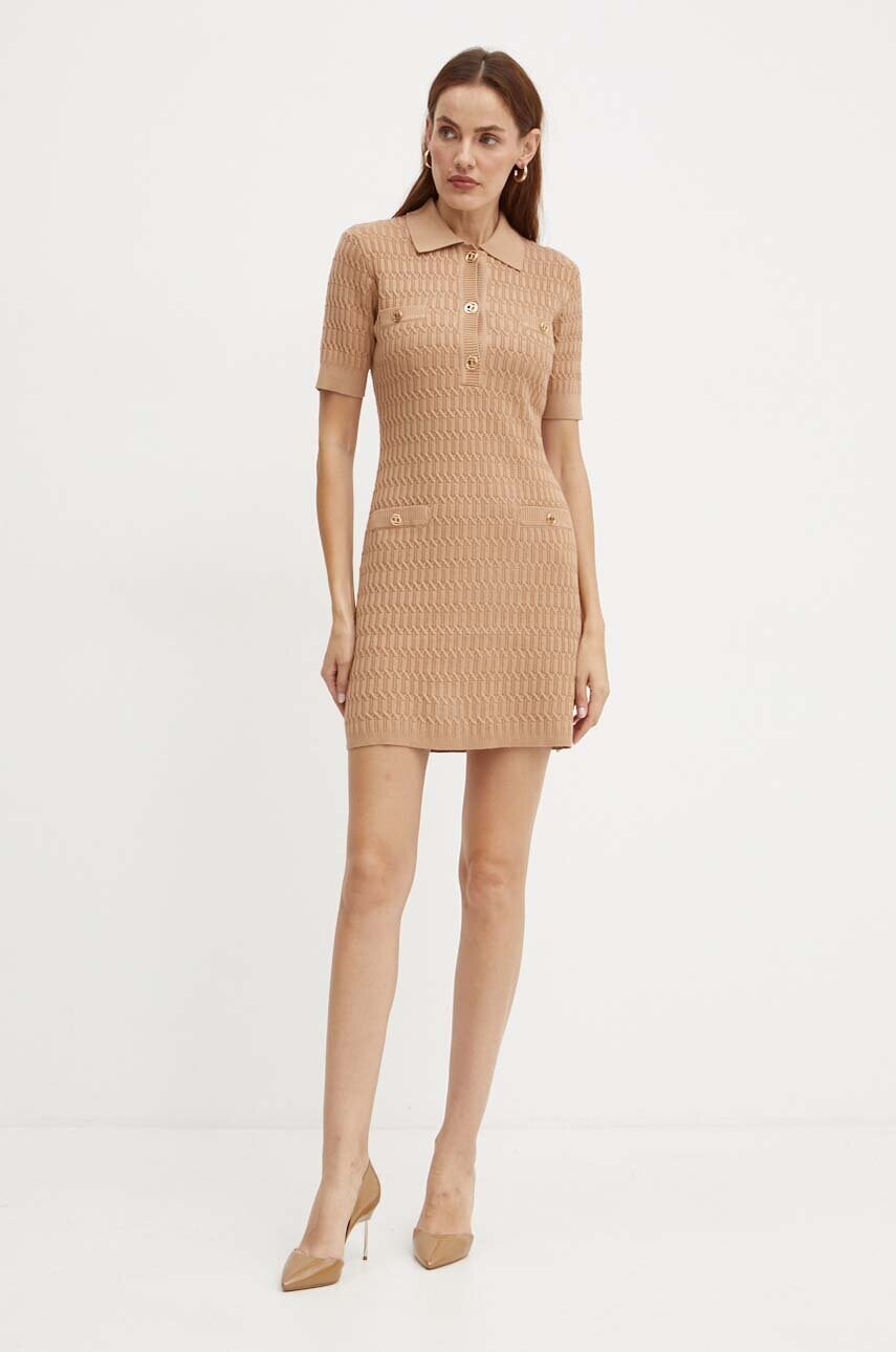 Сукня Twinset колір коричневий mini облягаюча 242TP3343
