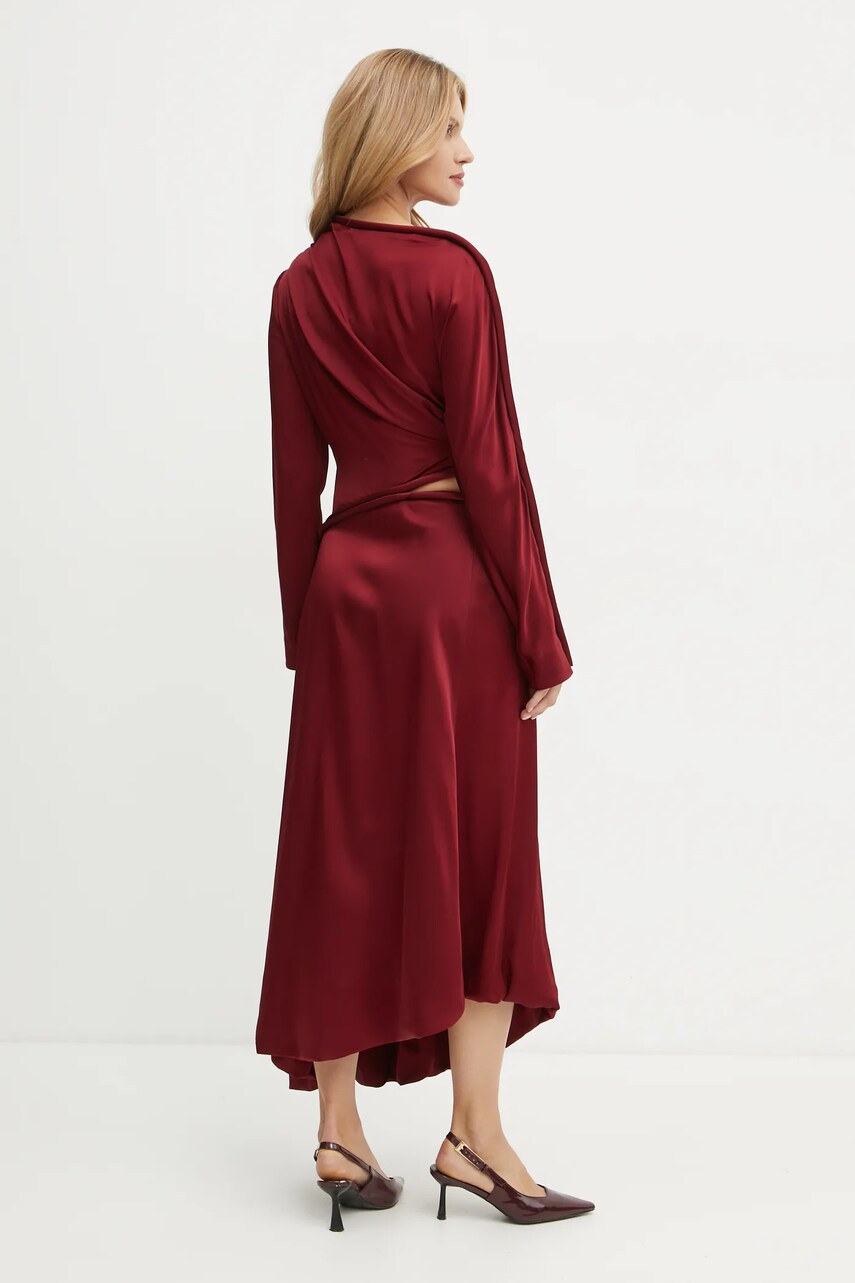 Сукня Victoria Beckham колір бордовий maxi розкльошена 1424WDR005829A