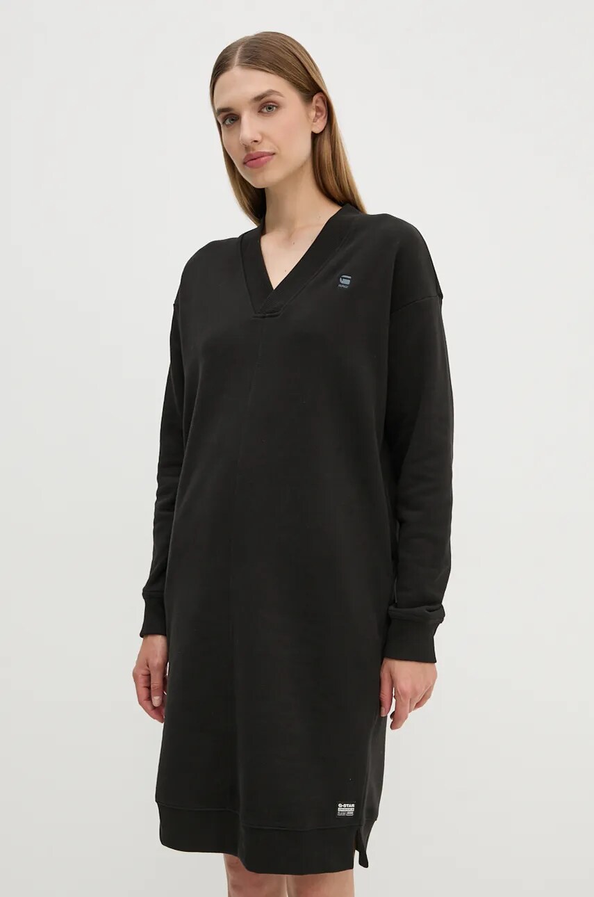 Бавовняна сукня G-Star Raw колір чорний mini oversize D25036-D562